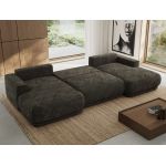 Narożnik RINA U - uniwersalny - ciemnoszary, szenil gładki