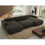 Narożnik RINA U - uniwersalny - ciemnoszary, szenil gładki