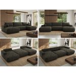 Narożnik RINA U - uniwersalny - ciemnoszary, szenil gładki