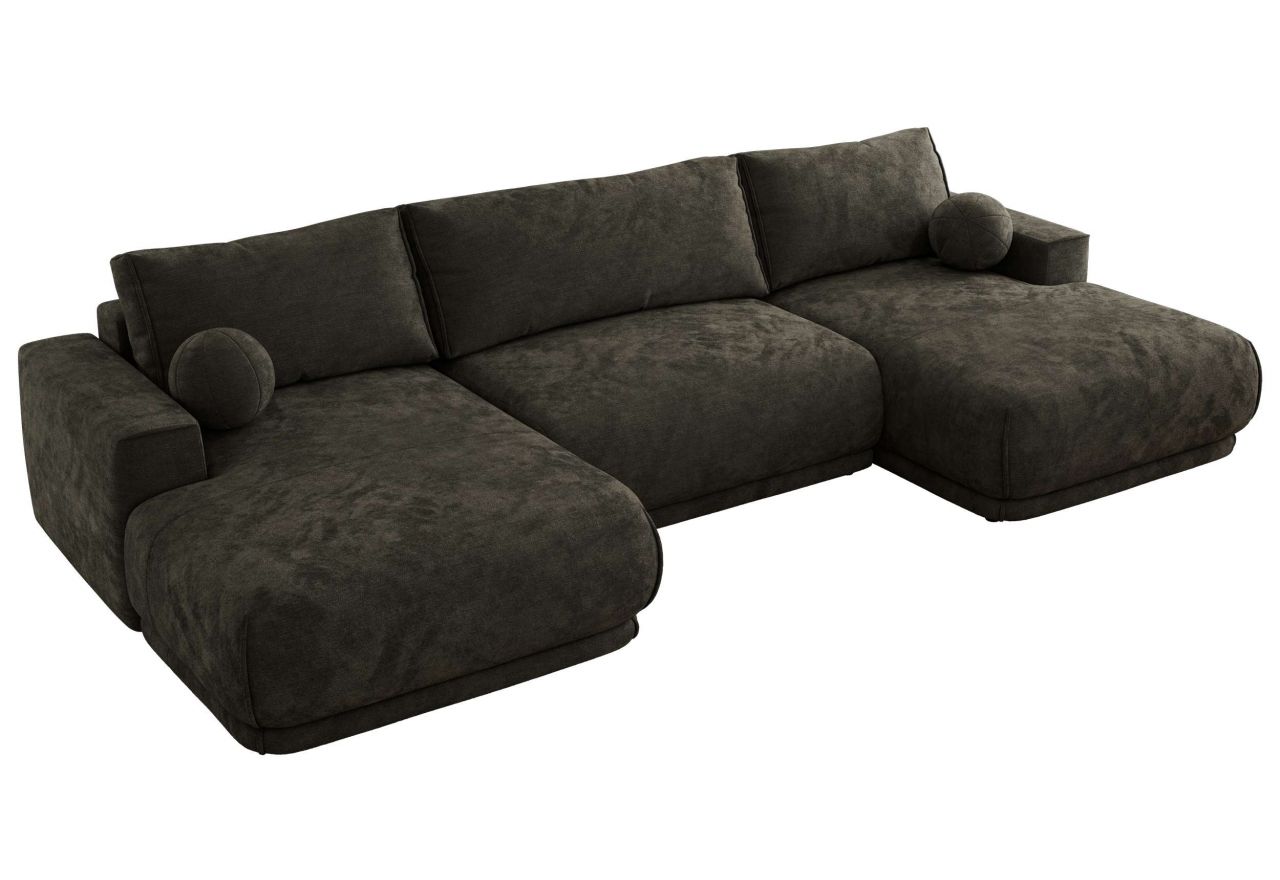 Narożnik RINA U - uniwersalny - ciemnoszary, szenil gładki