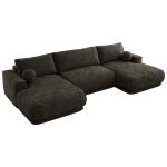 Narożnik RINA U - uniwersalny - ciemnoszary, szenil gładki