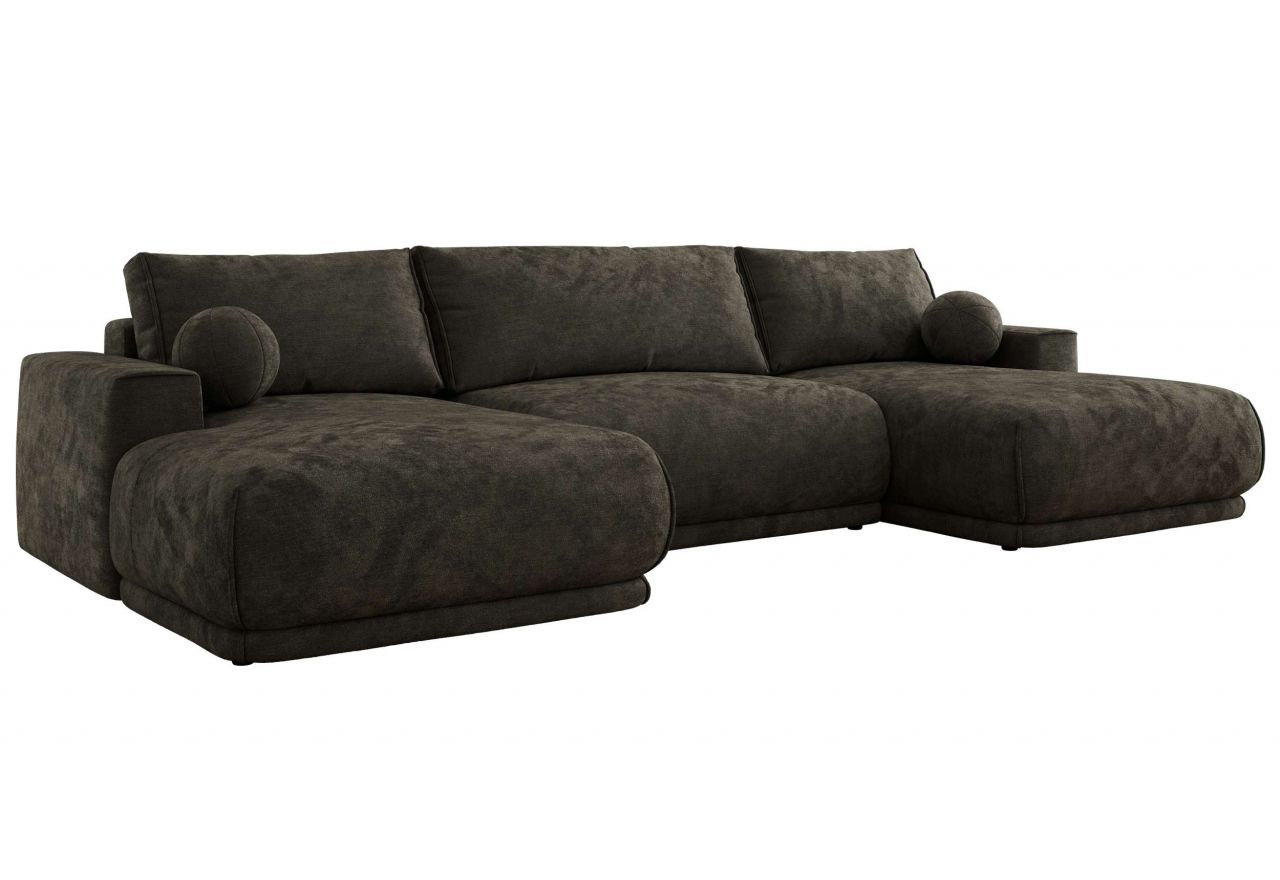 Narożnik RINA U - uniwersalny - ciemnoszary, szenil gładki