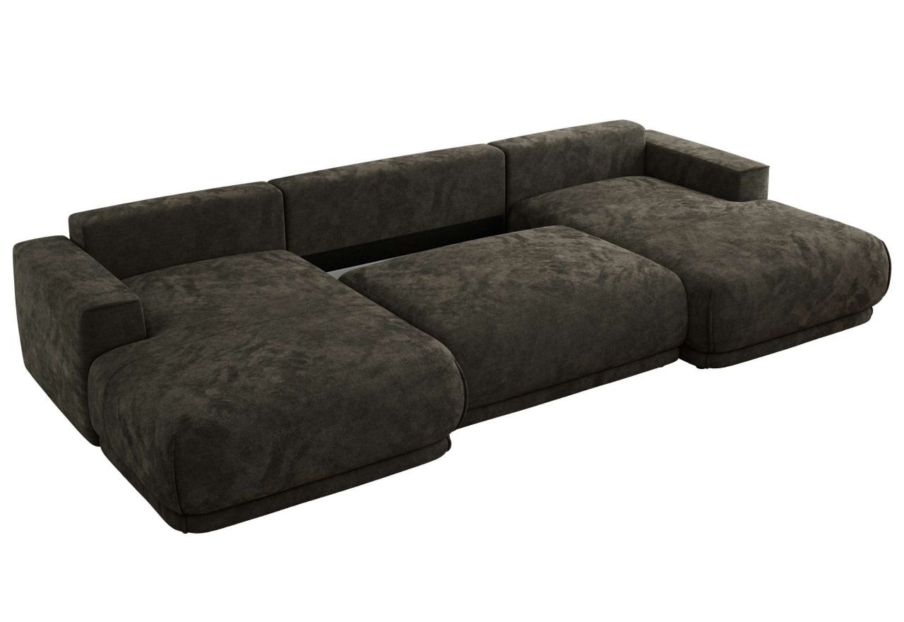 Narożnik RINA U - uniwersalny - ciemnoszary, szenil gładki