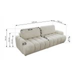 Sofa ACCORIDO - kremowy, szenil grubo tkany