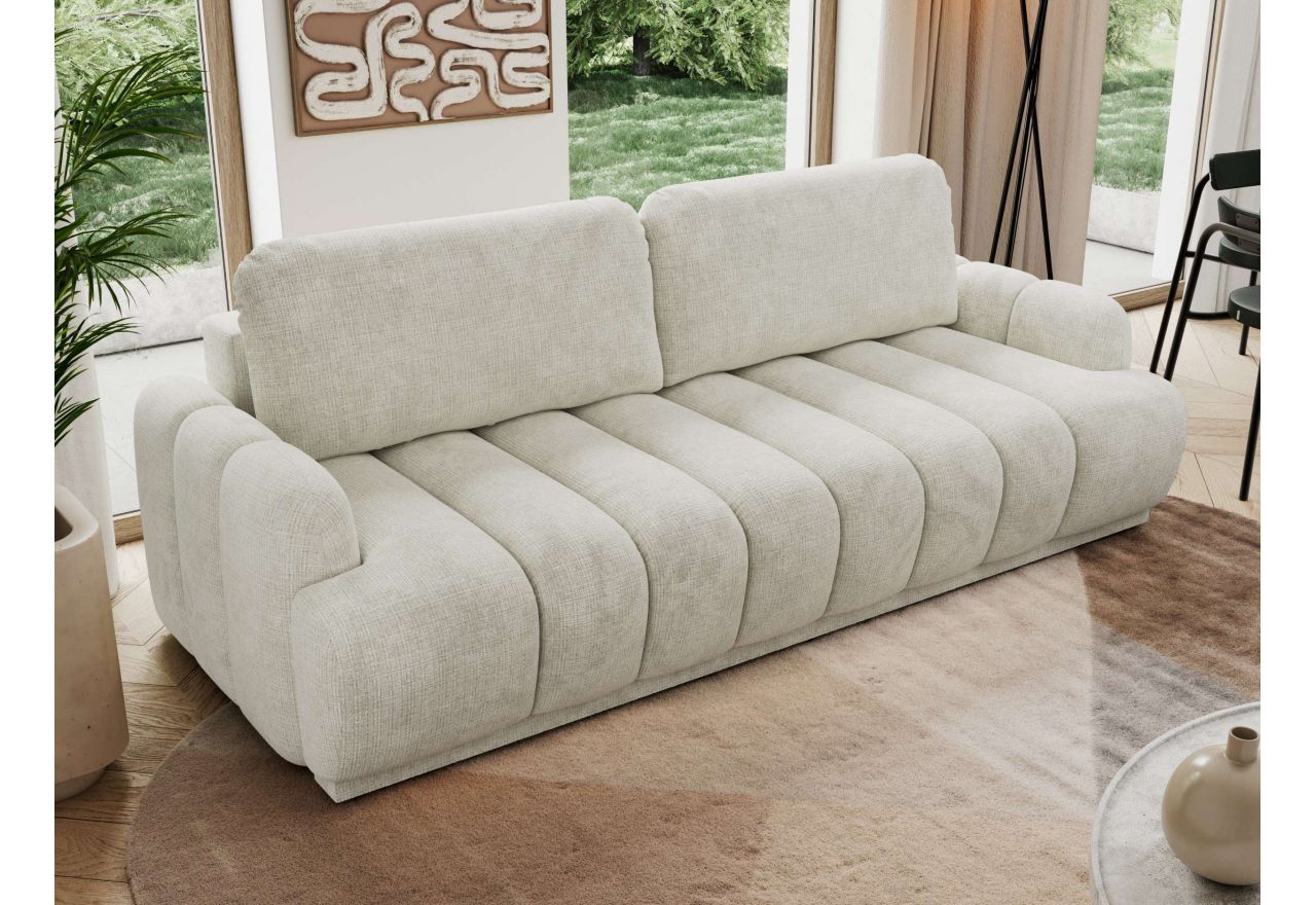 Sofa ACCORIDO - kremowy, szenil grubo tkany