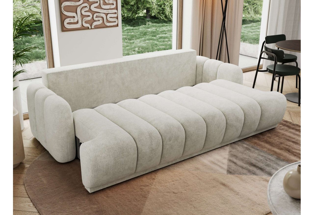 Sofa ACCORIDO - kremowy, szenil grubo tkany