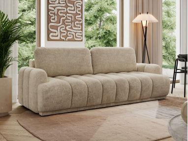 Sofa ACCORIDO - beżowy, szenil grubo tkany