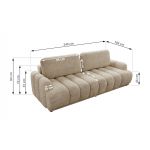 Sofa ACCORIDO - beżowy, szenil grubo tkany