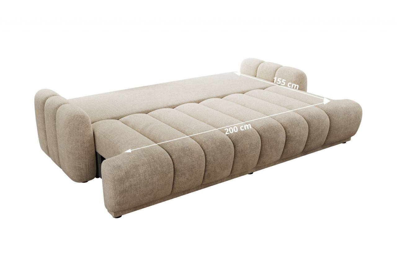 Sofa ACCORIDO - beżowy, szenil grubo tkany