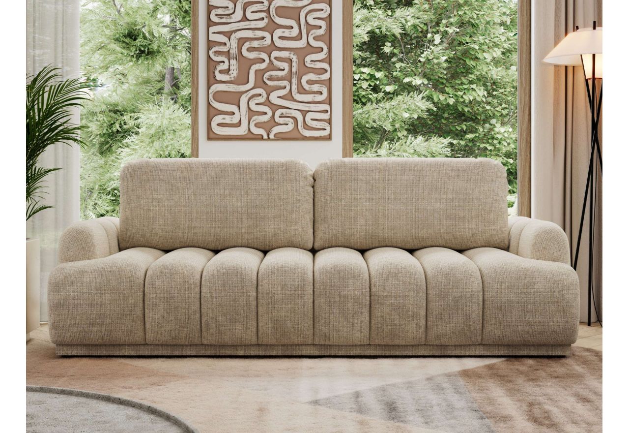 Sofa ACCORIDO - beżowy, szenil grubo tkany