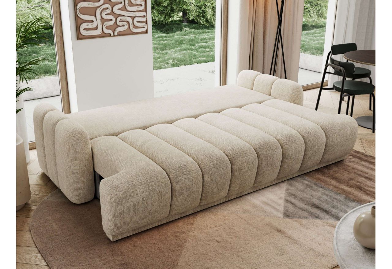 Sofa ACCORIDO - beżowy, szenil grubo tkany