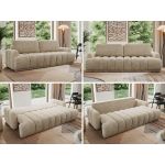 Sofa ACCORIDO - beżowy, szenil grubo tkany