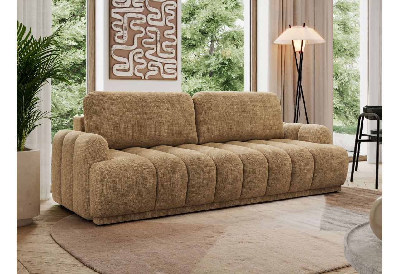 Sofa ACCORIDO - jasnobrązowy, szenil grubo tkany