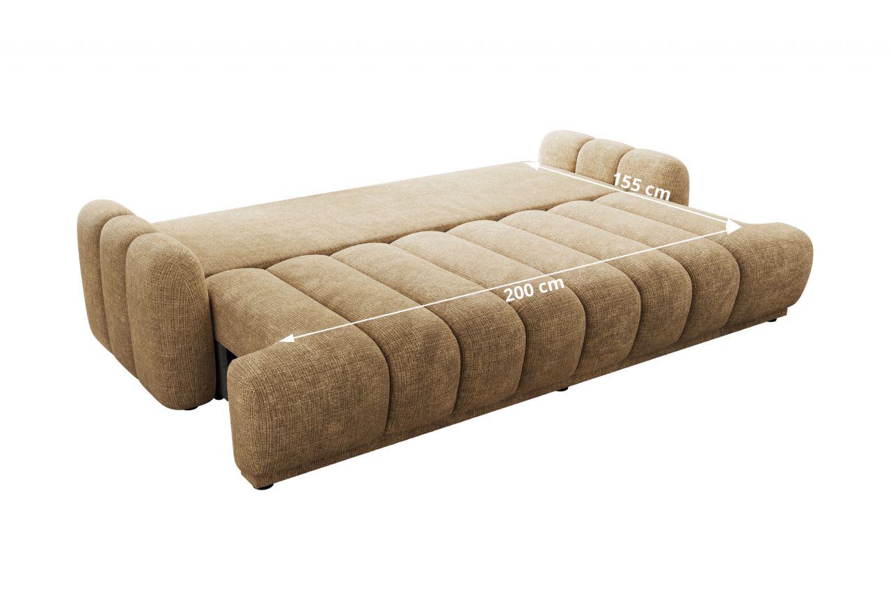 Sofa ACCORIDO - jasnobrązowy, szenil grubo tkany