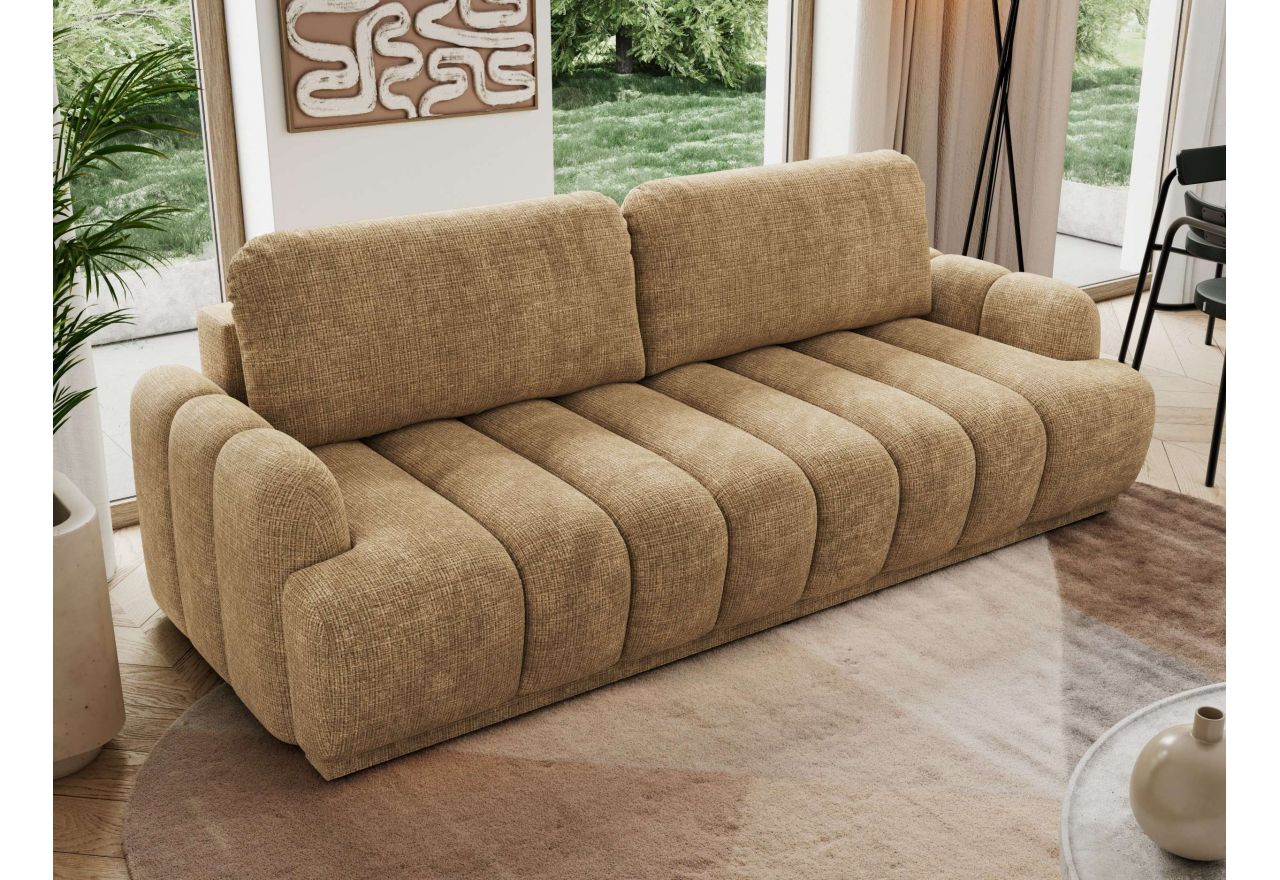 Sofa ACCORIDO - jasnobrązowy, szenil grubo tkany