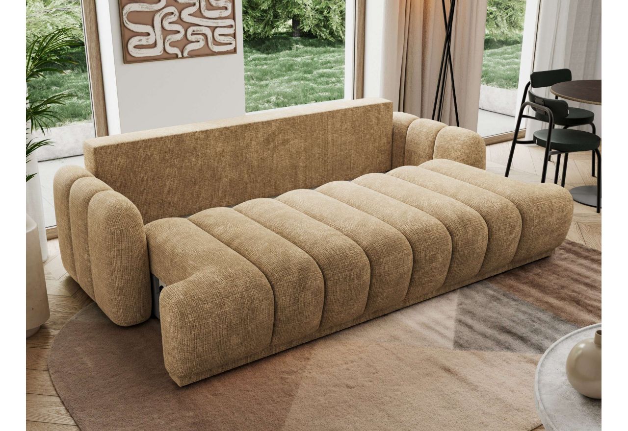 Sofa ACCORIDO - jasnobrązowy, szenil grubo tkany
