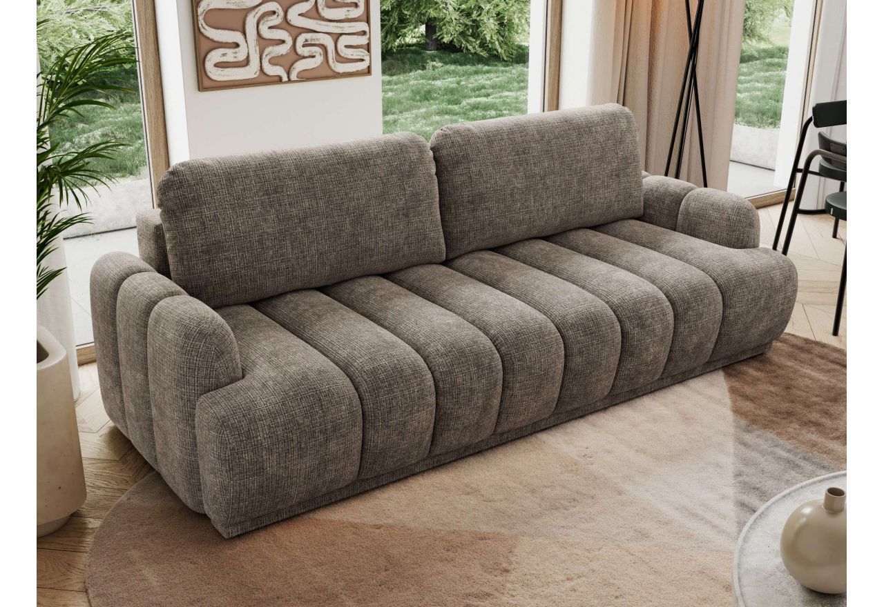 Sofa ACCORIDO - brązowy, szenil grubo tkany