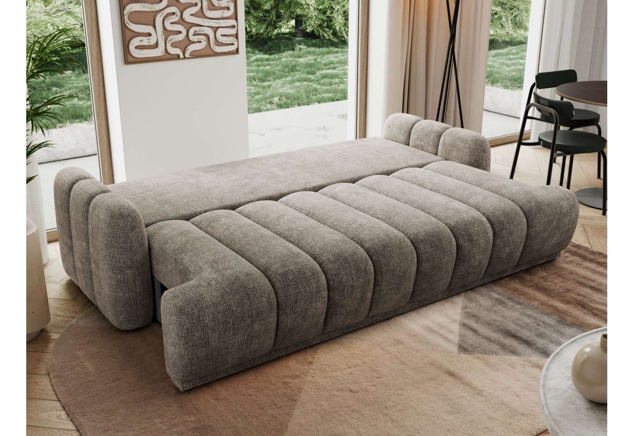 Sofa ACCORIDO - brązowy, szenil grubo tkany