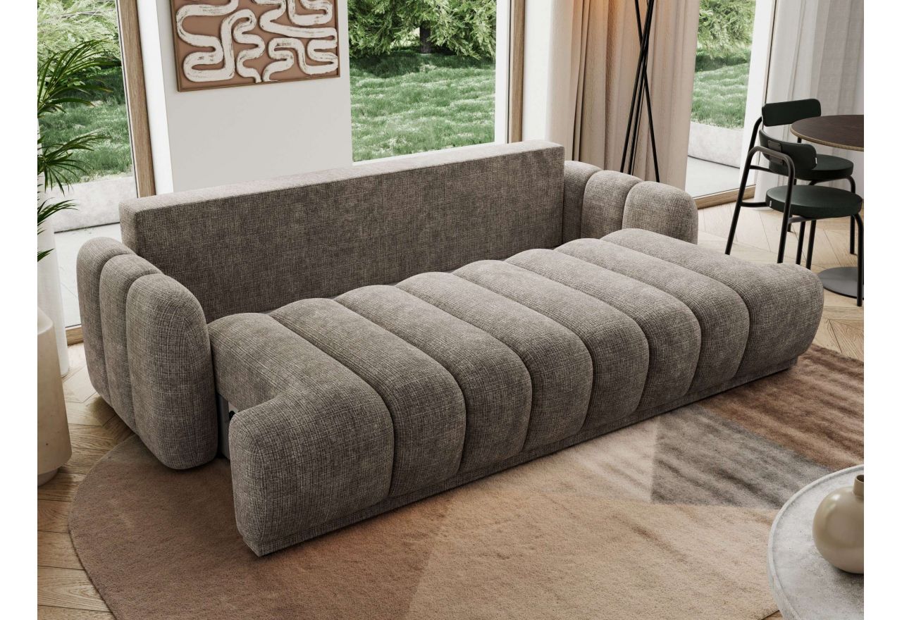Sofa ACCORIDO - brązowy, szenil grubo tkany