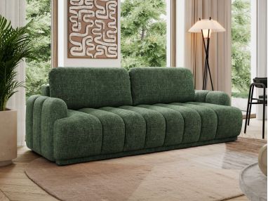 Sofa ACCORIDO - ciemnozielony, szenil grubo tkany
