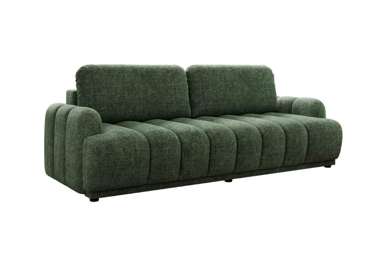 Sofa ACCORIDO - ciemnozielony, szenil grubo tkany