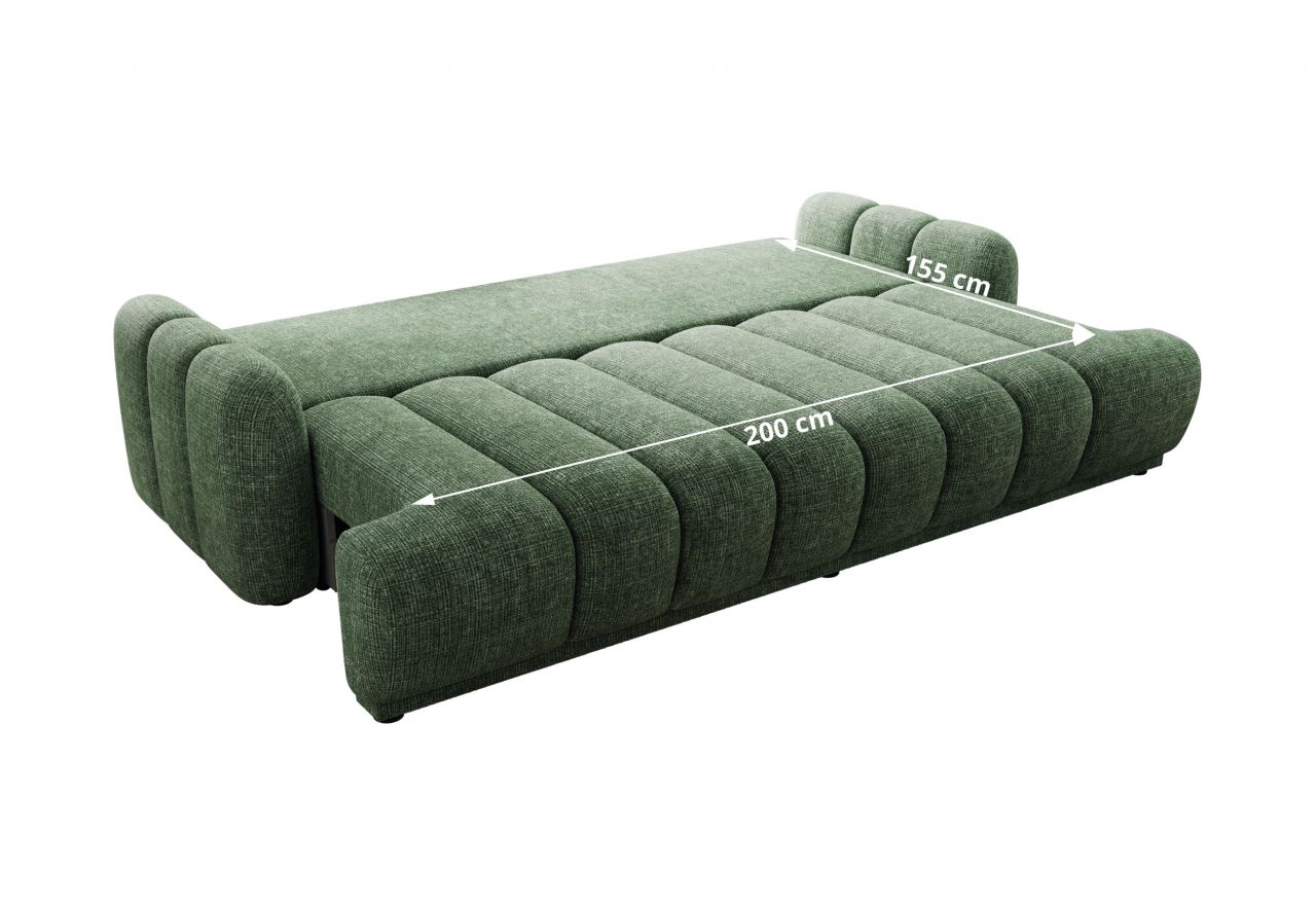 Sofa ACCORIDO - ciemnozielony, szenil grubo tkany