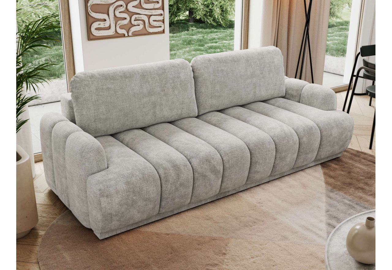 Sofa ACCORIDO - jasnoszary, szenil grubo tkany