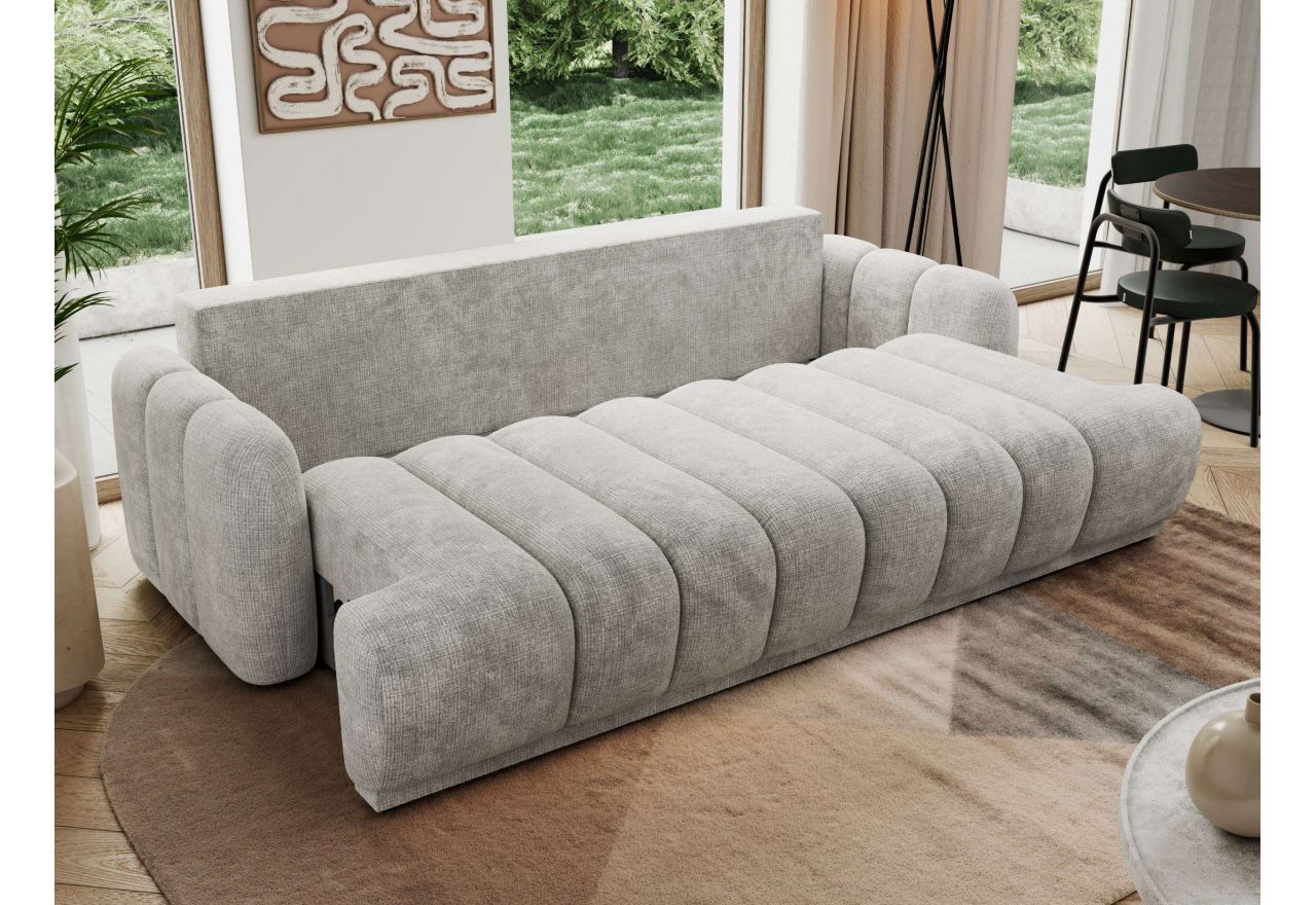 Sofa ACCORIDO - jasnoszary, szenil grubo tkany