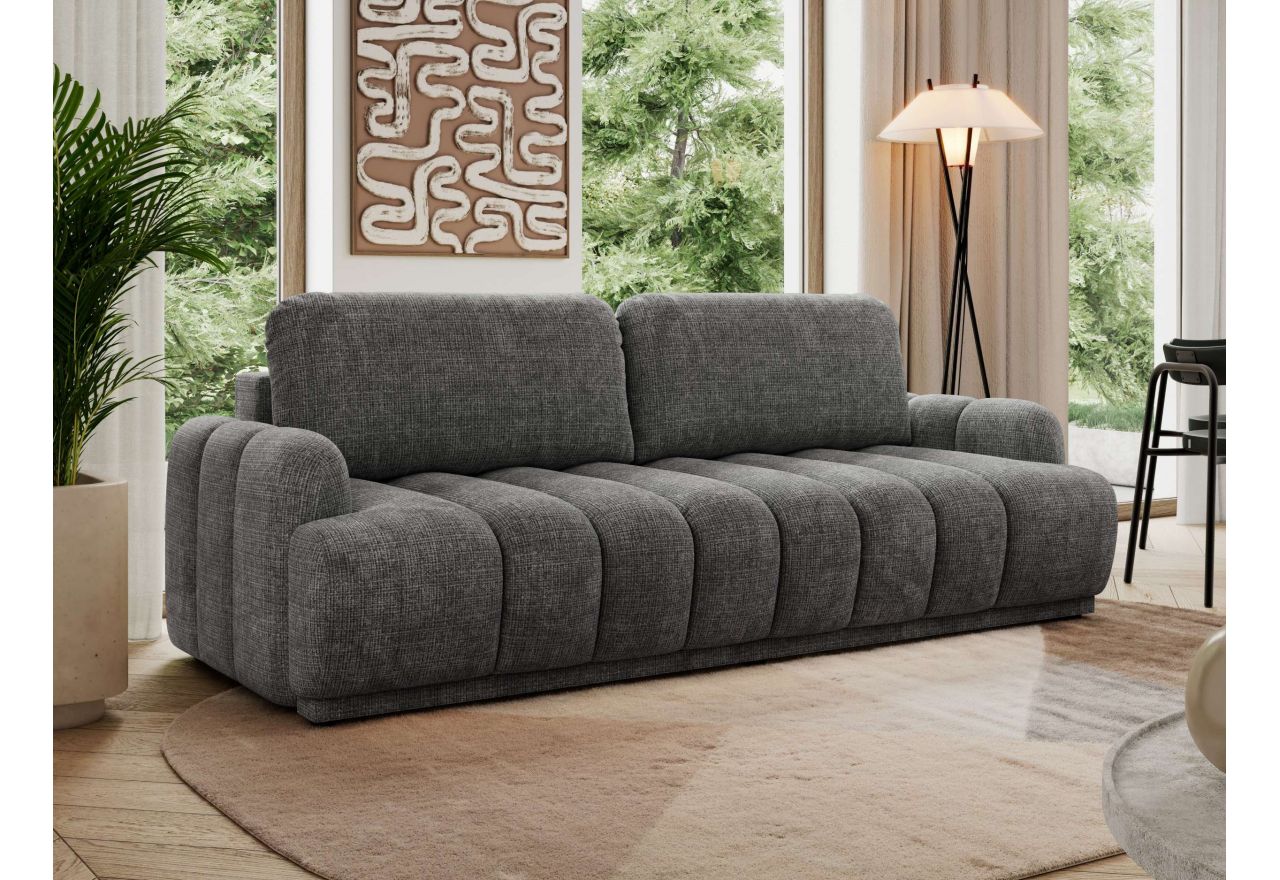 Sofa ACCORIDO - ciemnoszary, szenil grubo tkany