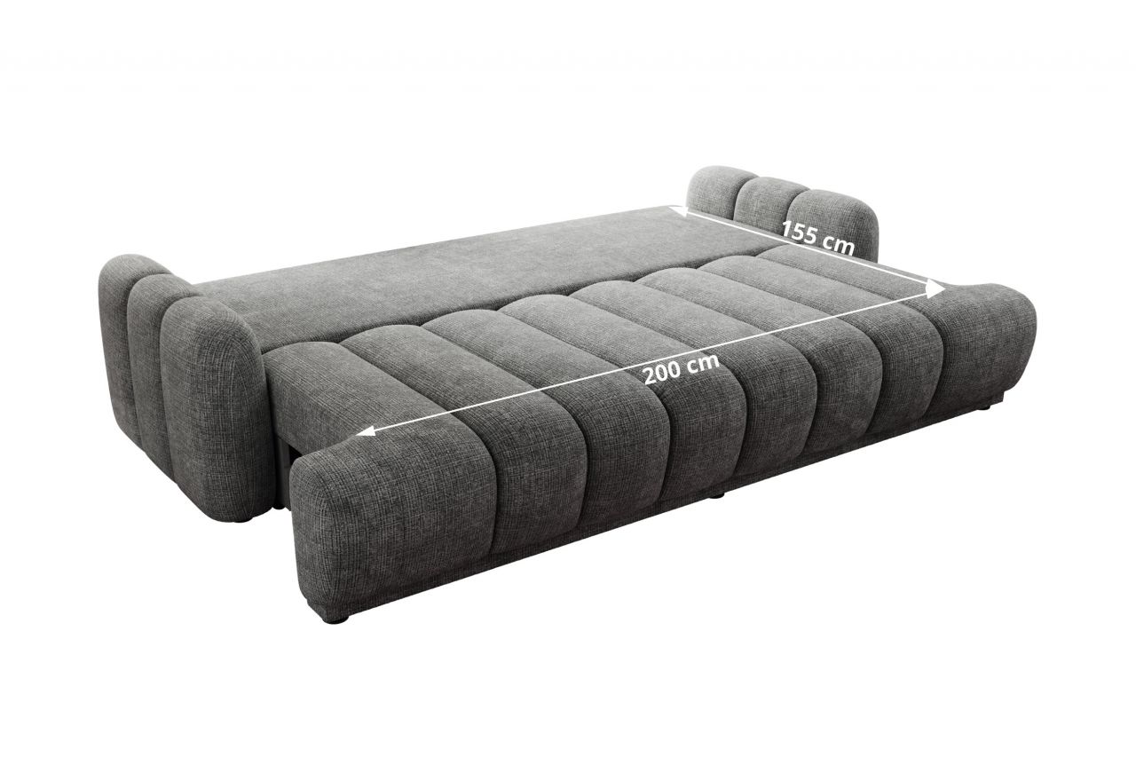 Sofa ACCORIDO - ciemnoszary, szenil grubo tkany