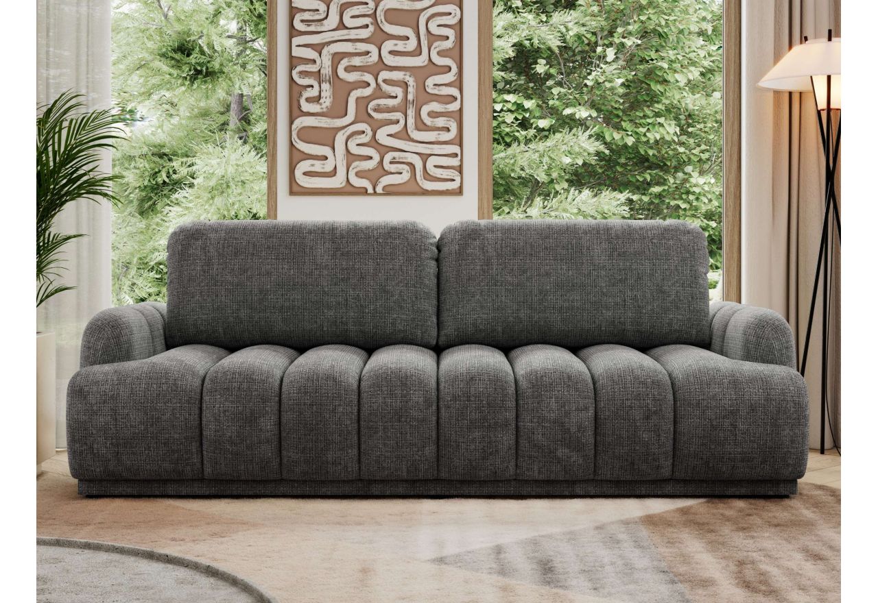 Sofa ACCORIDO - ciemnoszary, szenil grubo tkany