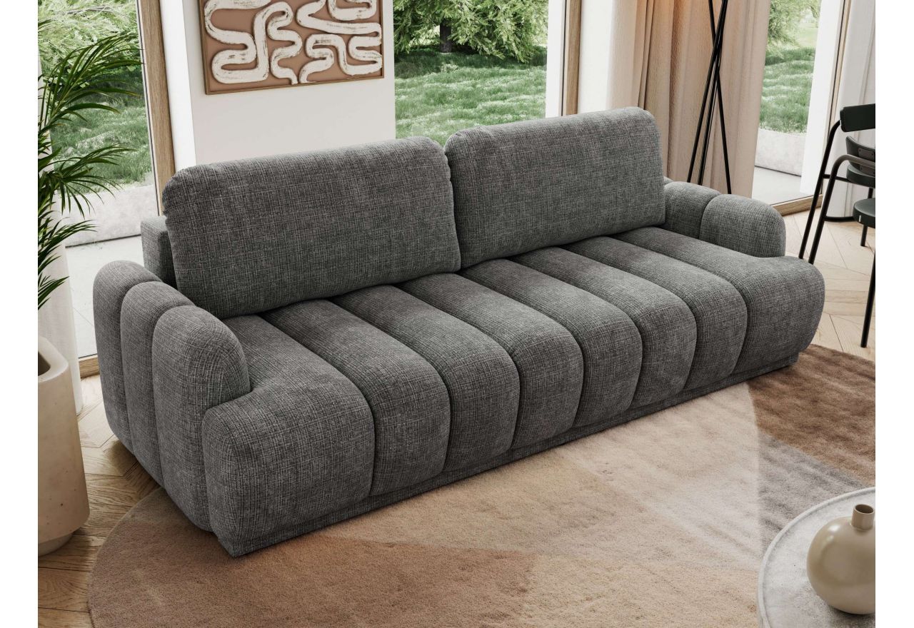 Sofa ACCORIDO - ciemnoszary, szenil grubo tkany