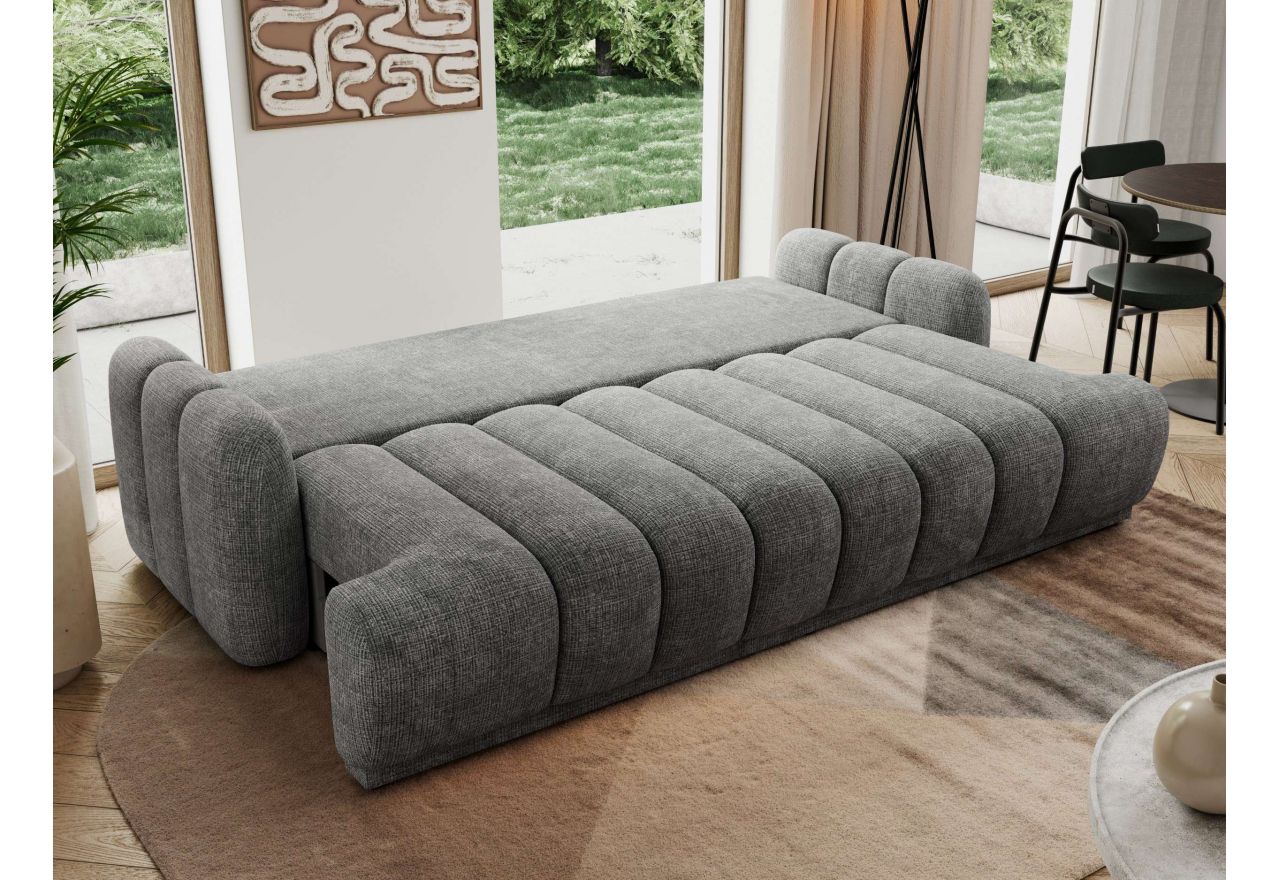 Sofa ACCORIDO - ciemnoszary, szenil grubo tkany