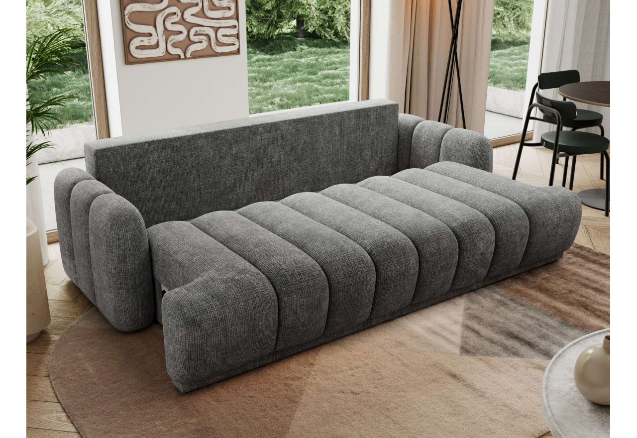 Sofa ACCORIDO - ciemnoszary, szenil grubo tkany