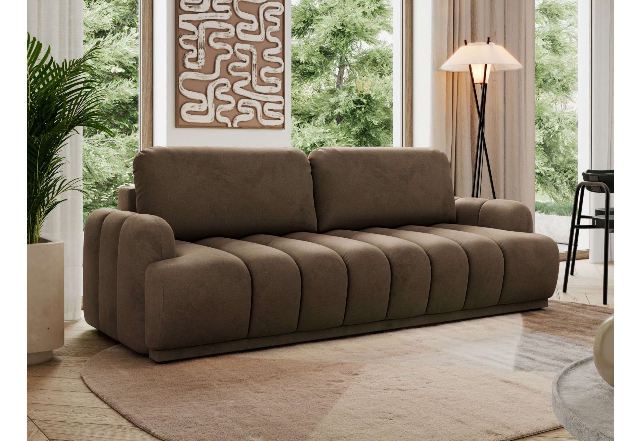 Sofa ACCORIDO - brązowy, welwet