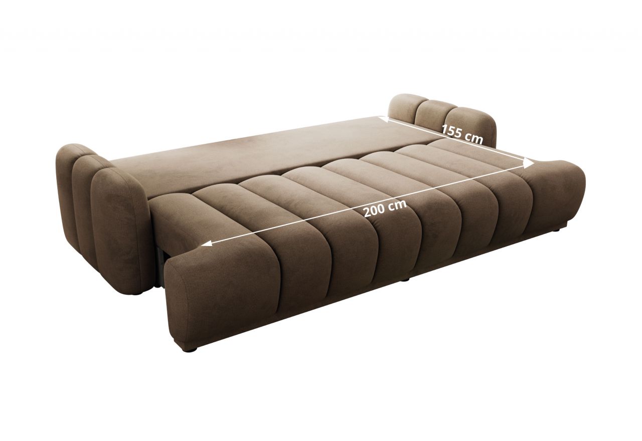 Sofa ACCORIDO - brązowy, welwet