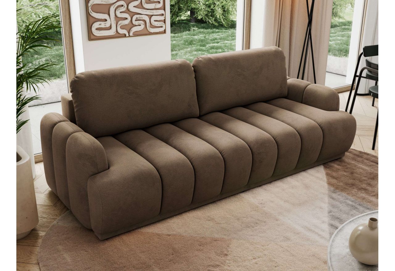 Sofa ACCORIDO - brązowy, welwet