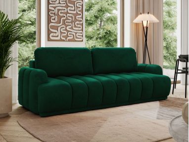 Sofa ACCORIDO - ciemnozielony, welwet
