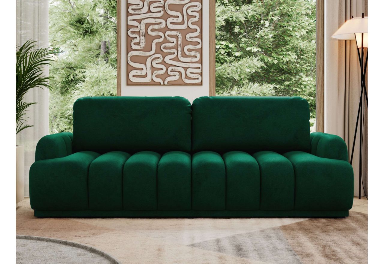 Sofa ACCORIDO - ciemnozielony, welwet