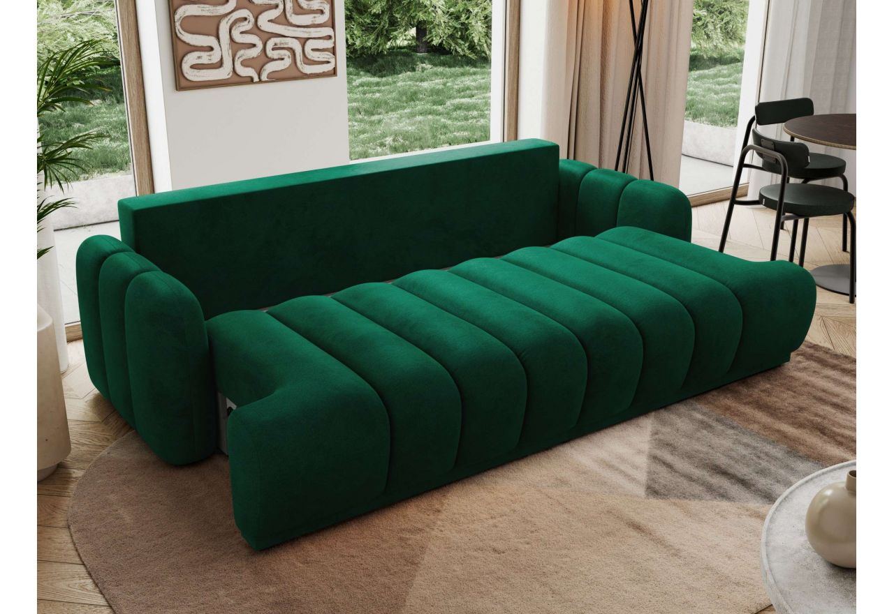 Sofa ACCORIDO - ciemnozielony, welwet