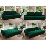 Sofa ACCORIDO - ciemnozielony, welwet