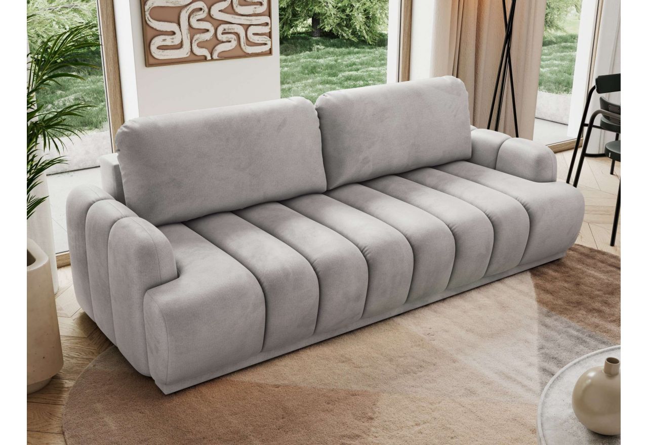 Sofa ACCORIDO - jasnoszary, welwet