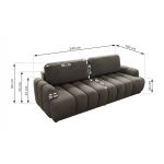 Sofa ACCORIDO - ciemnoszary, welwet