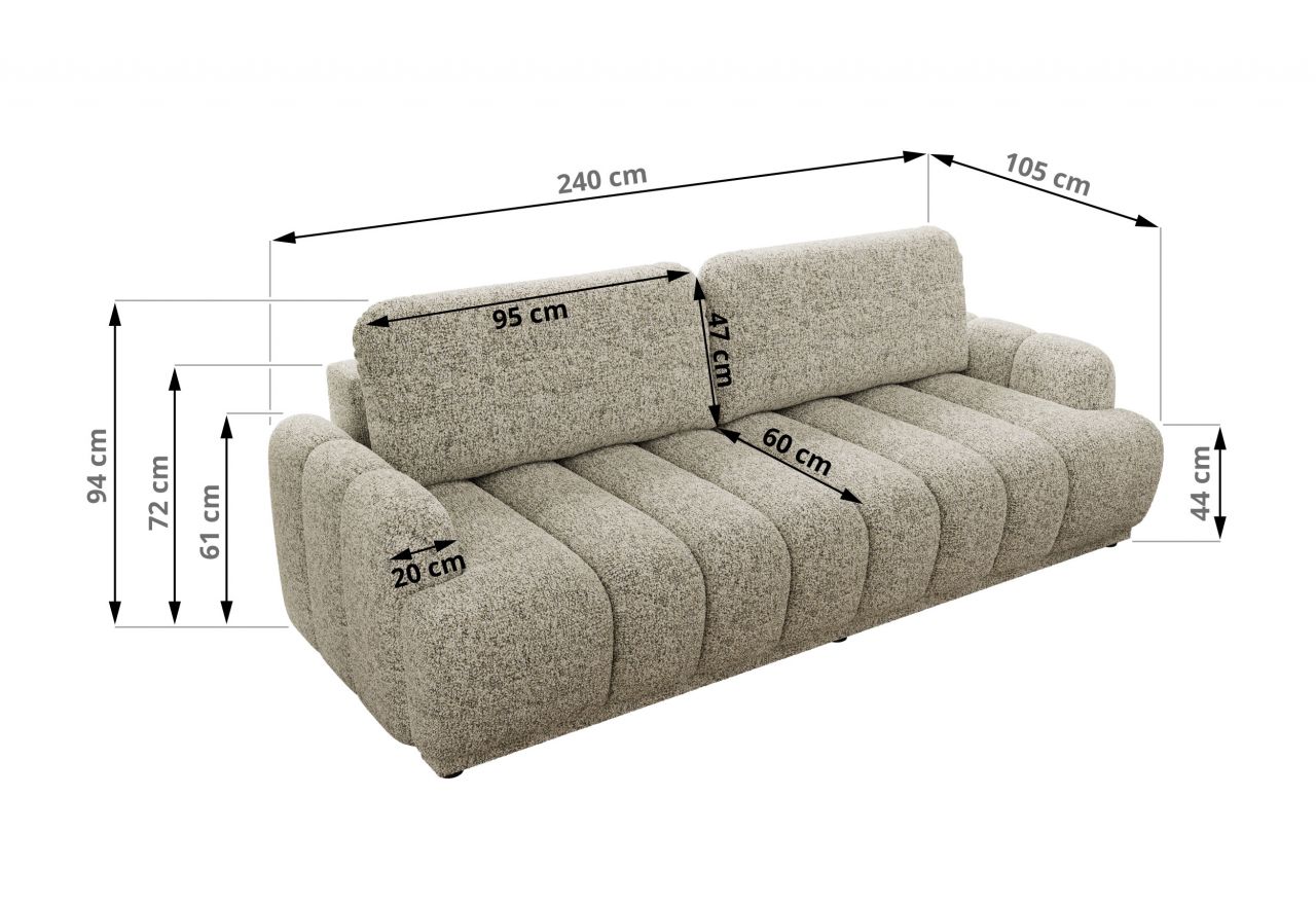 Sofa ACCORIDO - beżowy, struktura