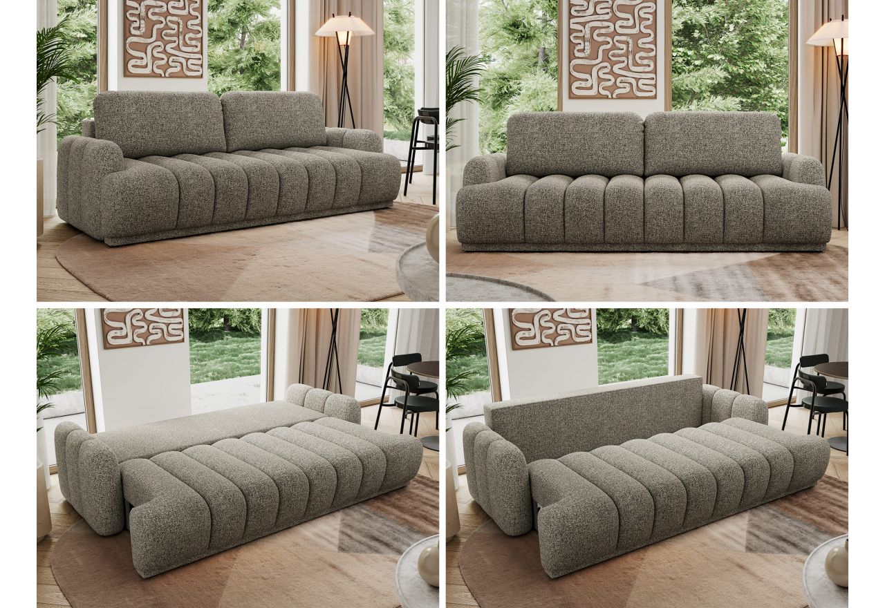 Sofa ACCORIDO - szary, struktura