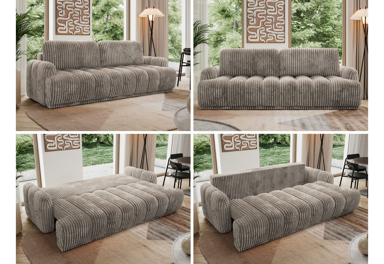 Sofa ACCORIDO - jasnobrązowy, sztruks