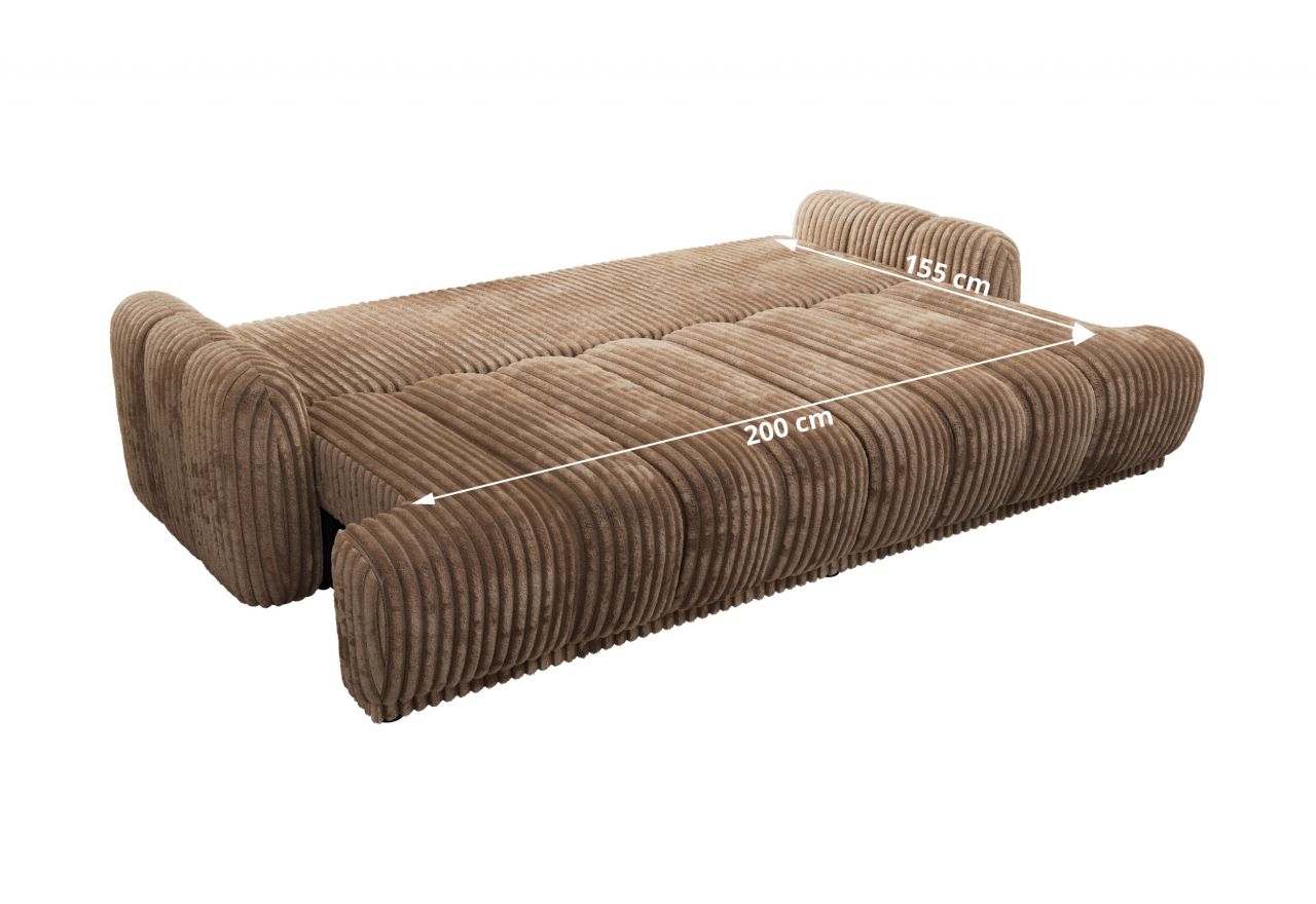 Sofa ACCORIDO - brązowy, sztruks