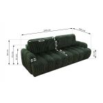 Sofa ACCORIDO - ciemnozielony, sztruks