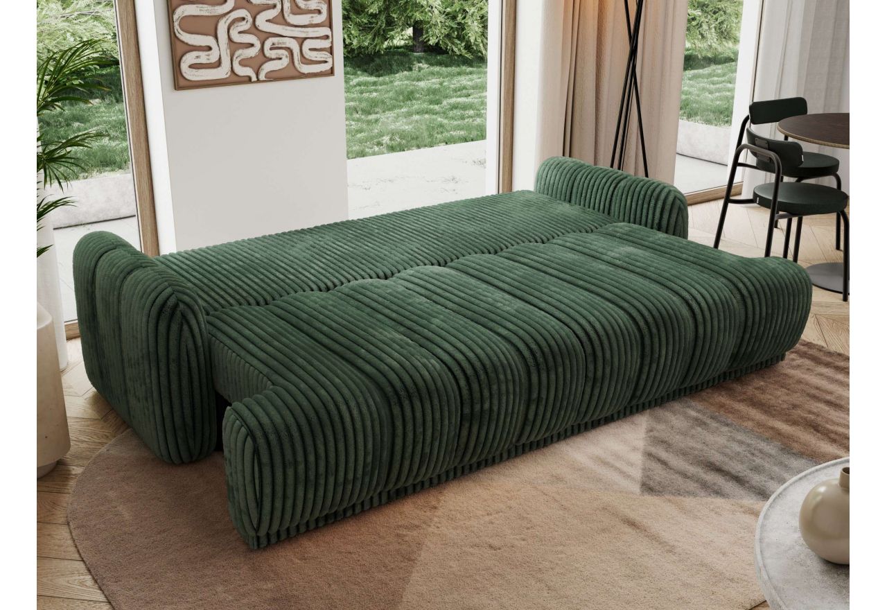 Sofa ACCORIDO - ciemnozielony, sztruks