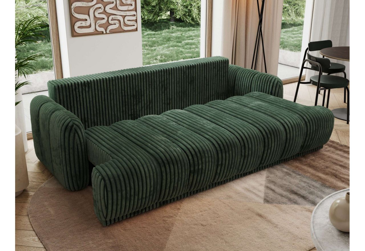 Sofa ACCORIDO - ciemnozielony, sztruks